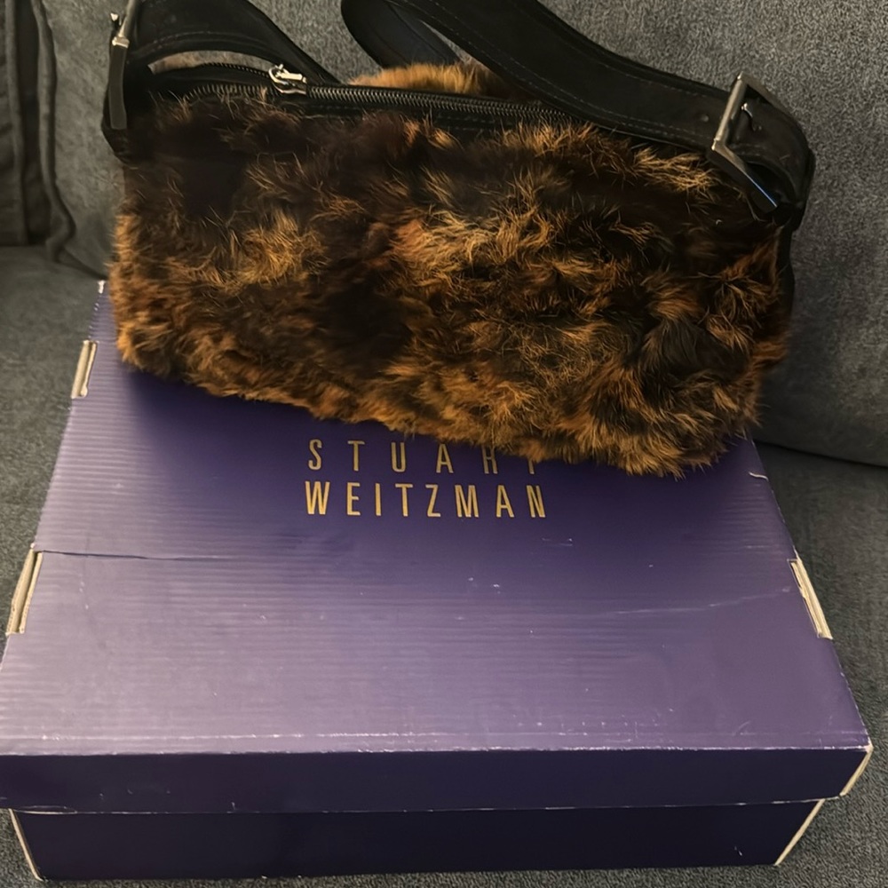 Stuart Weitzman leopard fur bag